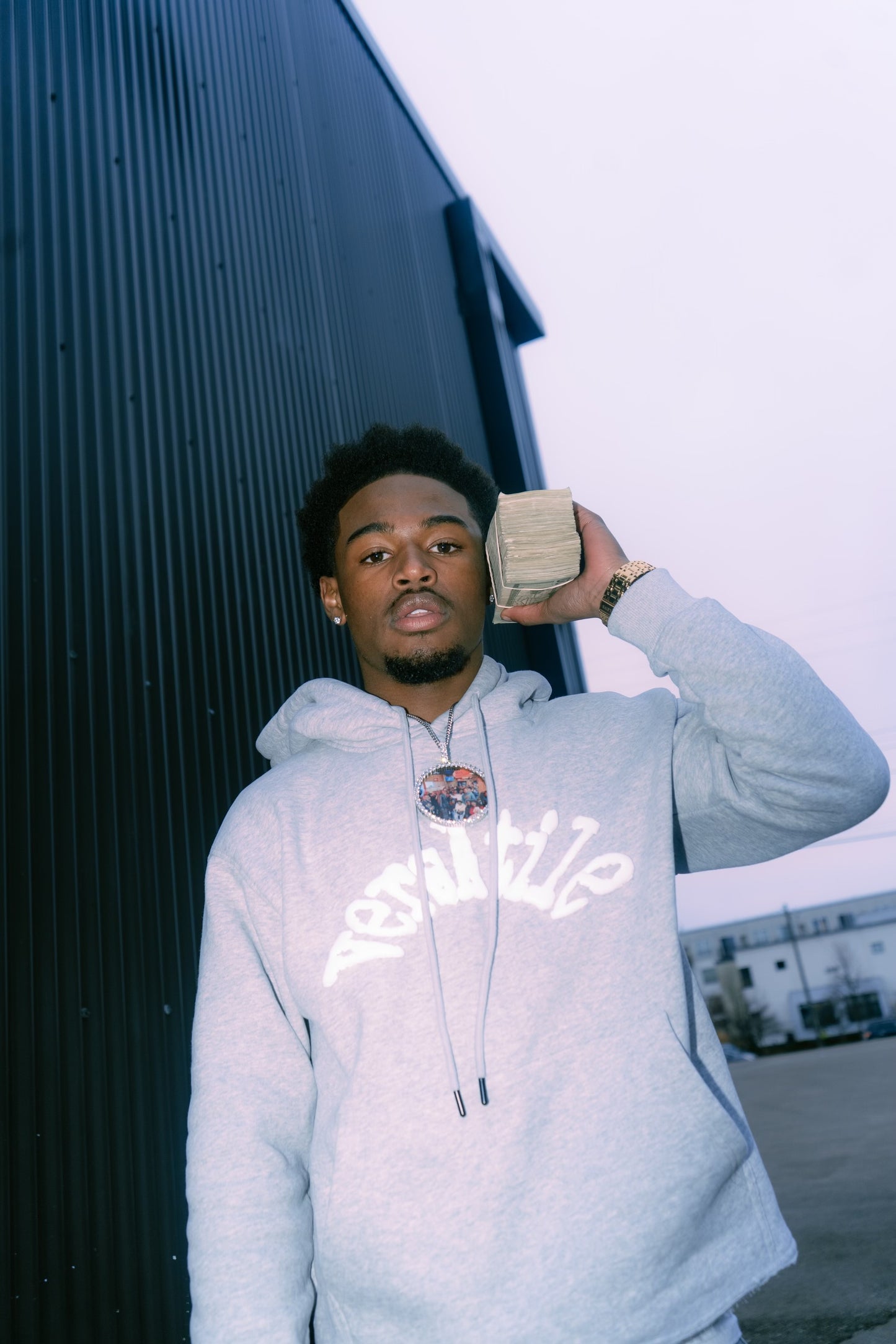 Destroyer Grey PUFF PRINT Heavy Weight Hoodie