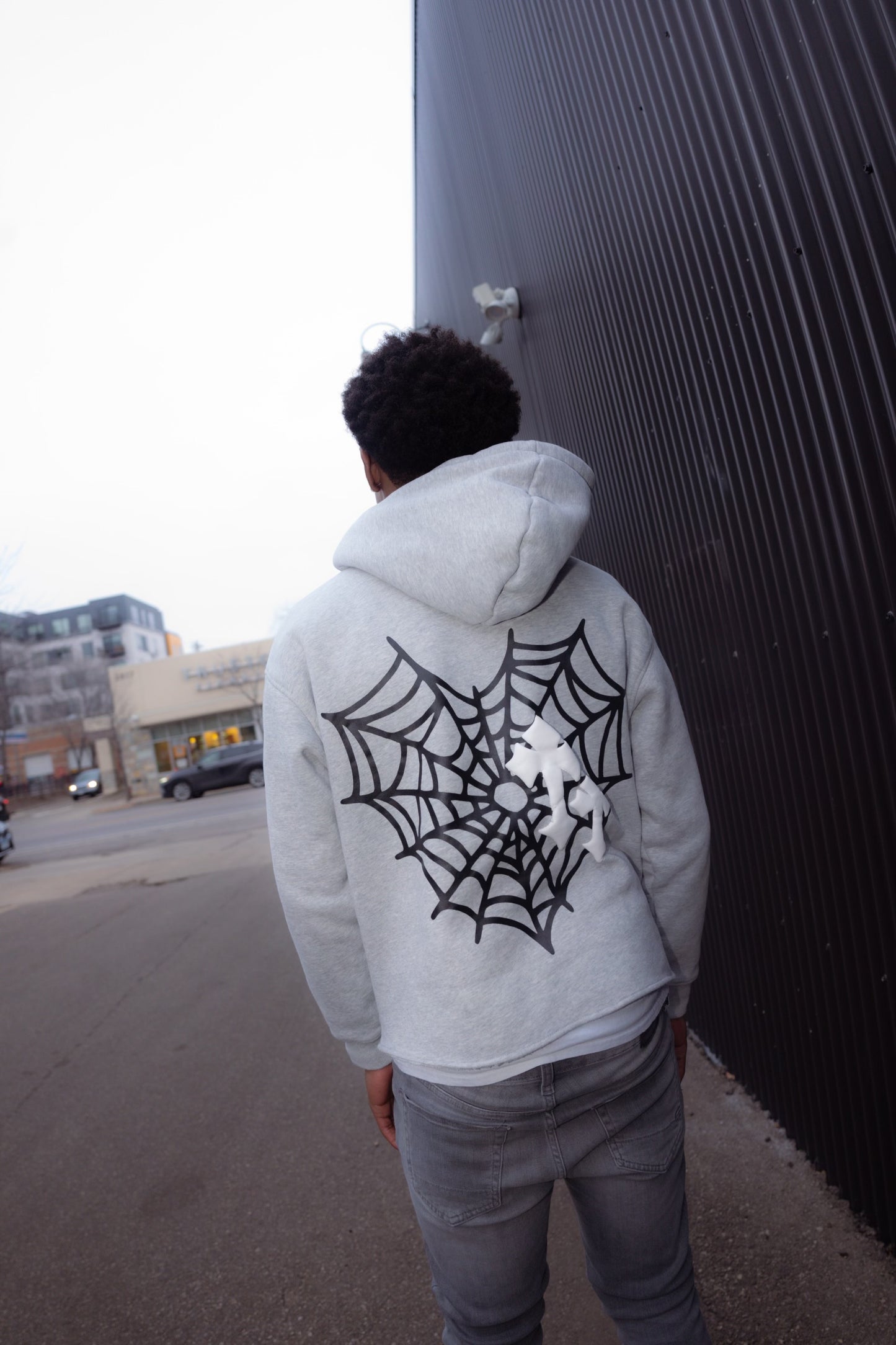 Destroyer Grey PUFF PRINT Heavy Weight Hoodie