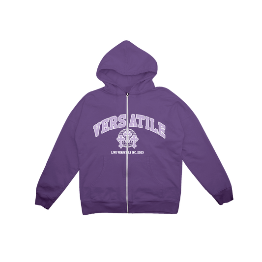 Purple versAtile University Zip Up Hoodie